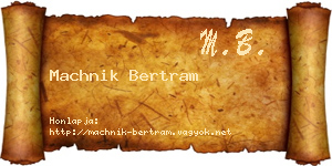 Machnik Bertram névjegykártya